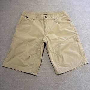 Kuhl Silencr Cargo Shorts Mens 32 X 10 Khaki Zip Pockets Polyester‎